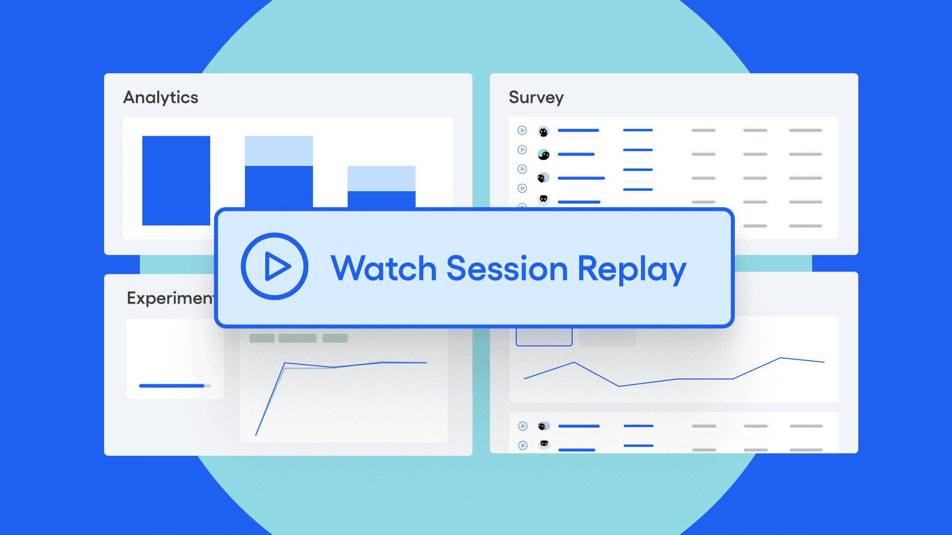 Session Replay integrated with Analytics, Experimentation, Surveys, and more