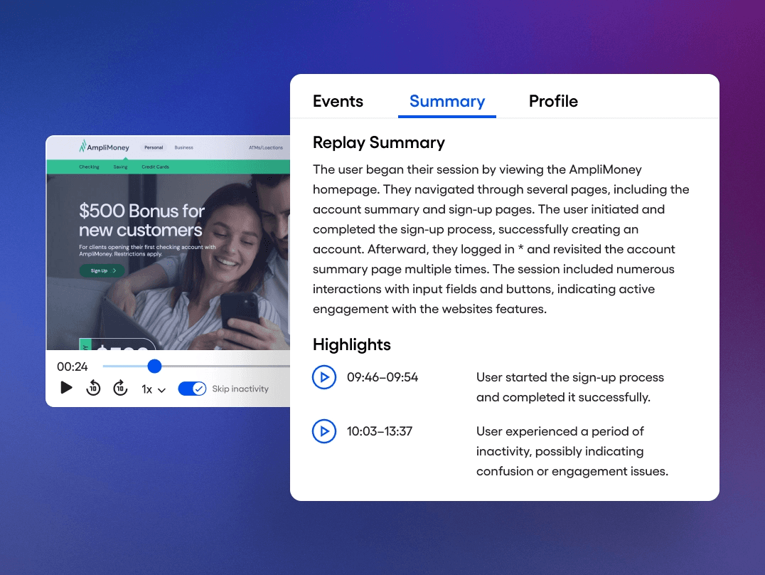 Session Replay AI summaries