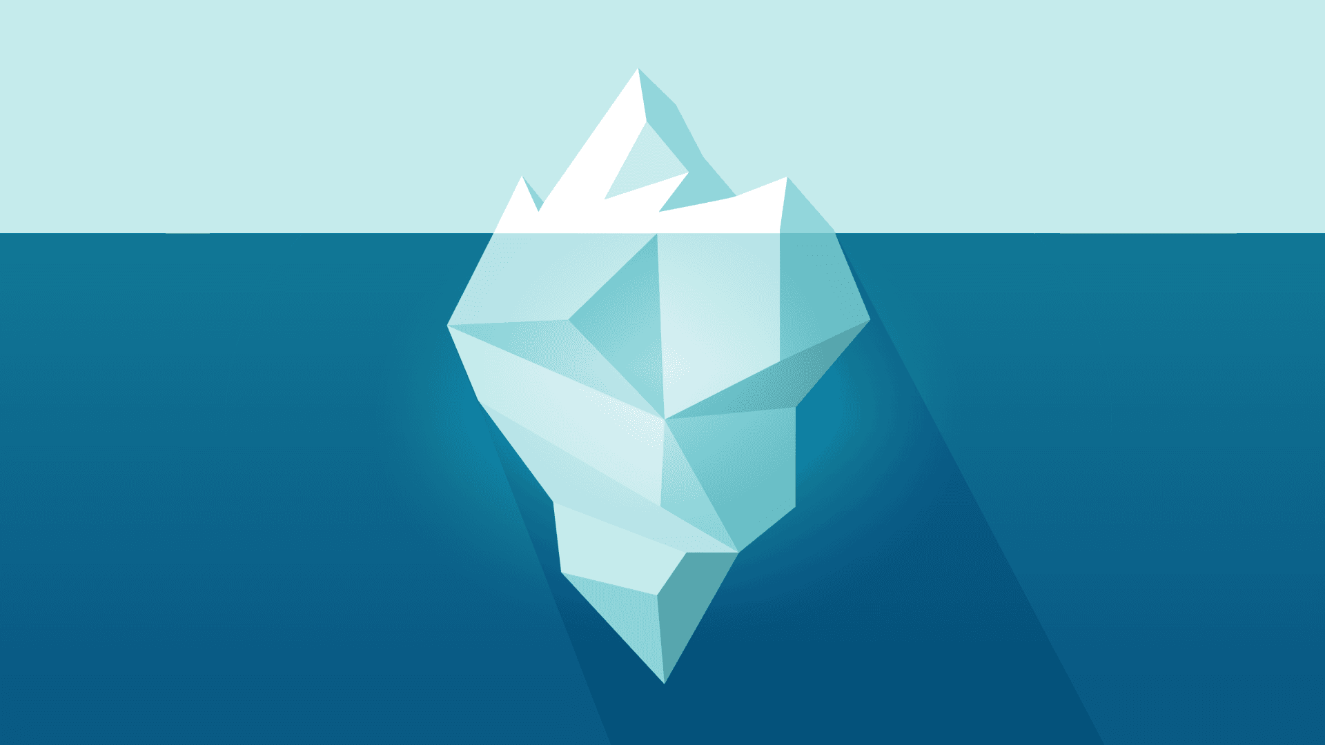 Un iceberg, que sugiere los riesgos ocultos de la adopción de la IA
