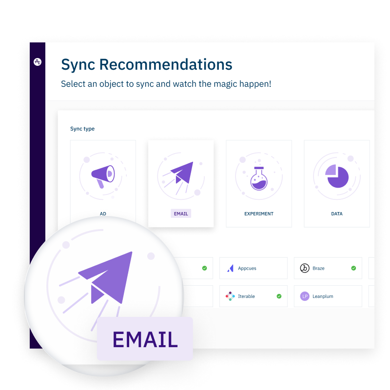 Sync recommendation options page