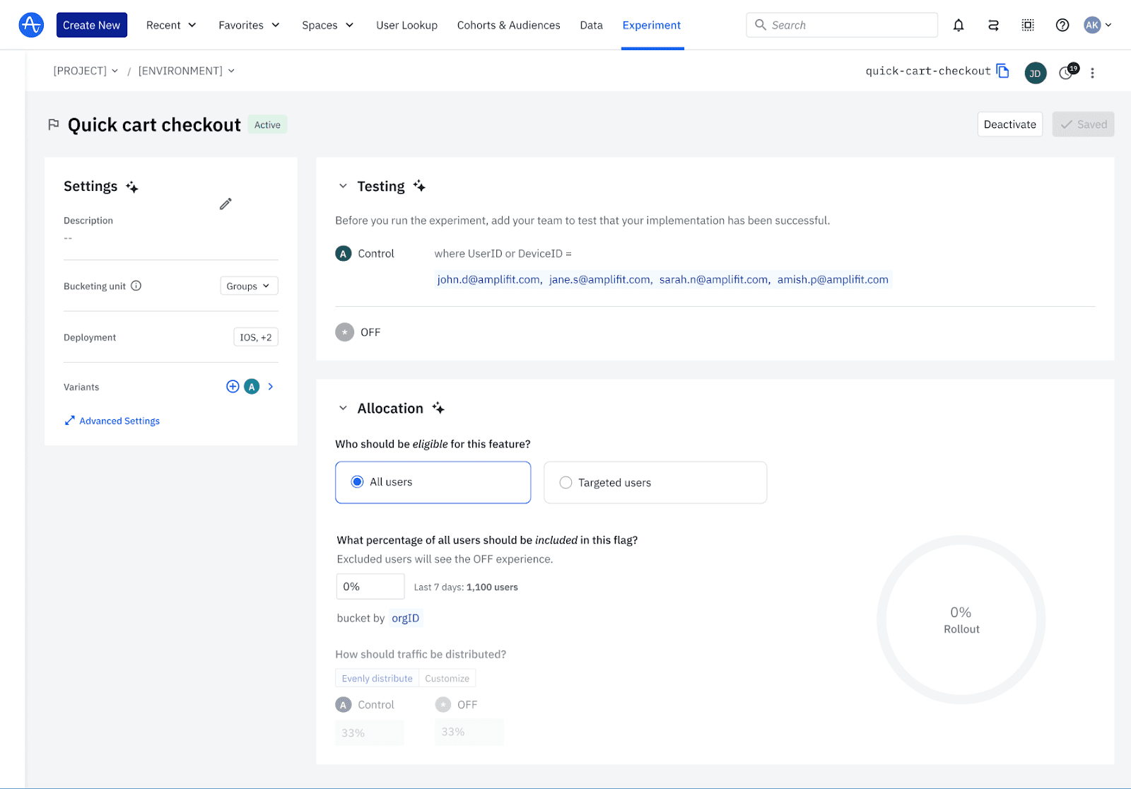 Feature Flag Configuration in Amplitude