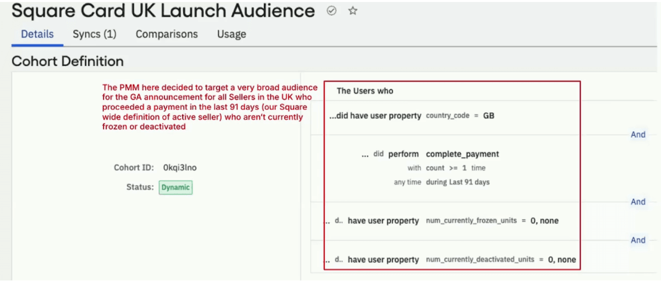 Square Card UK Launch Audience cohort