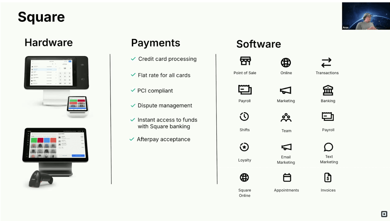 Square's product assortment