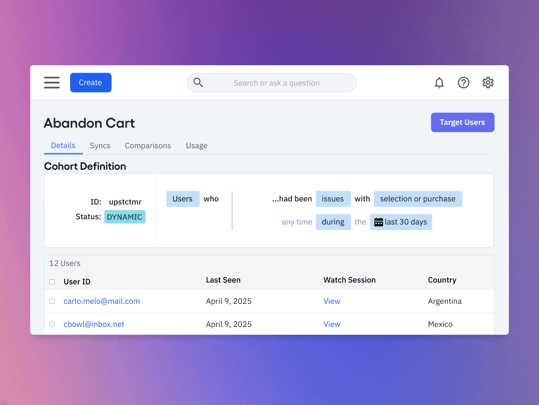 유저 세그멘테이션 및 목표별 세분화된 캠페인을 보여주는 개인화된 대시보드