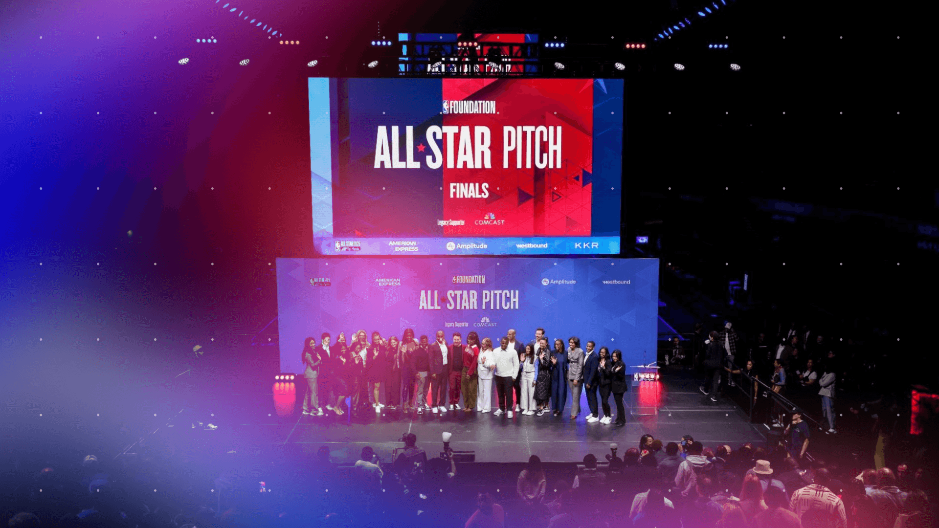 The main stage of the NBA Foundation's All-Star Pitch Competition