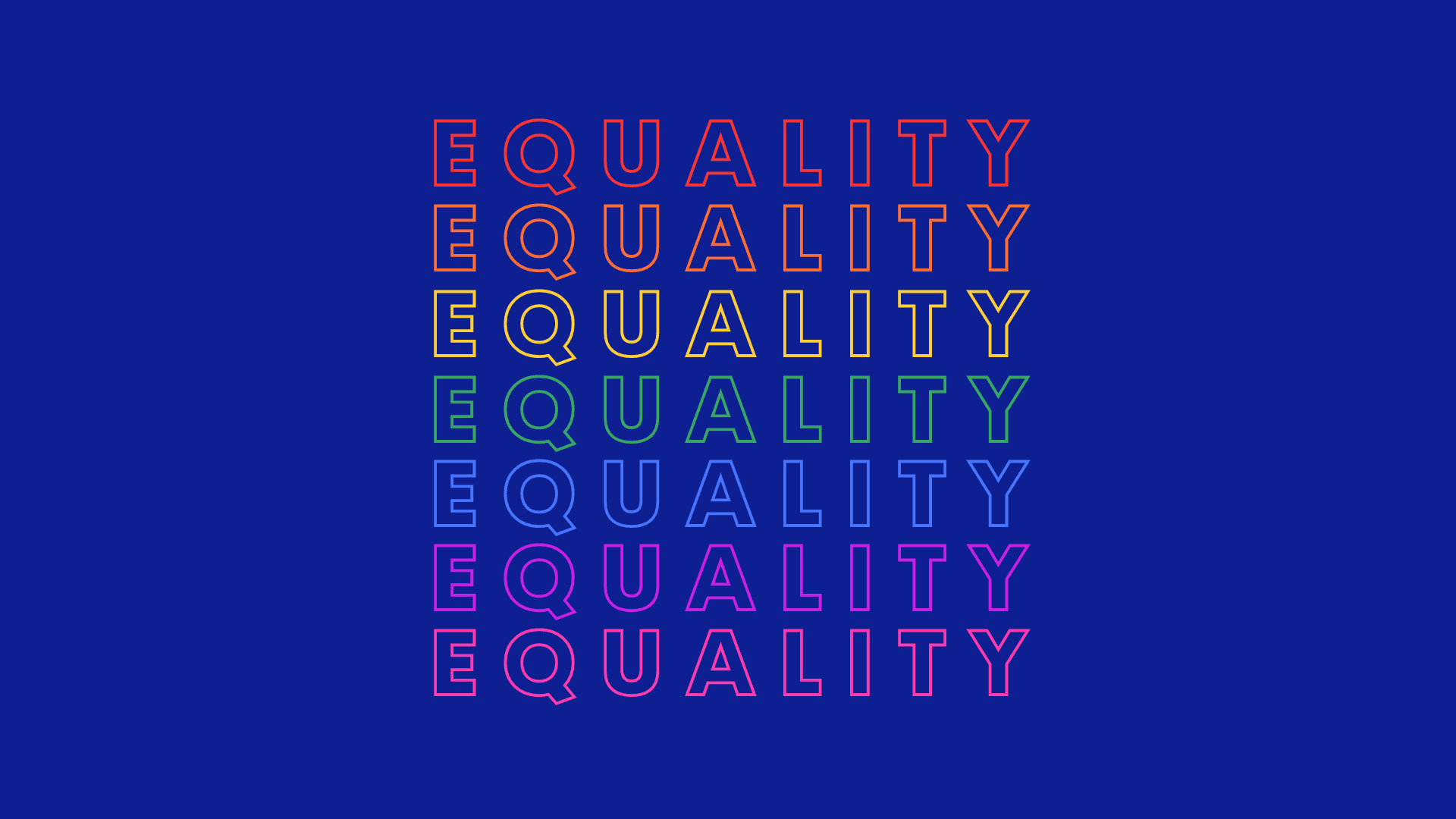Equality in rainbow colors