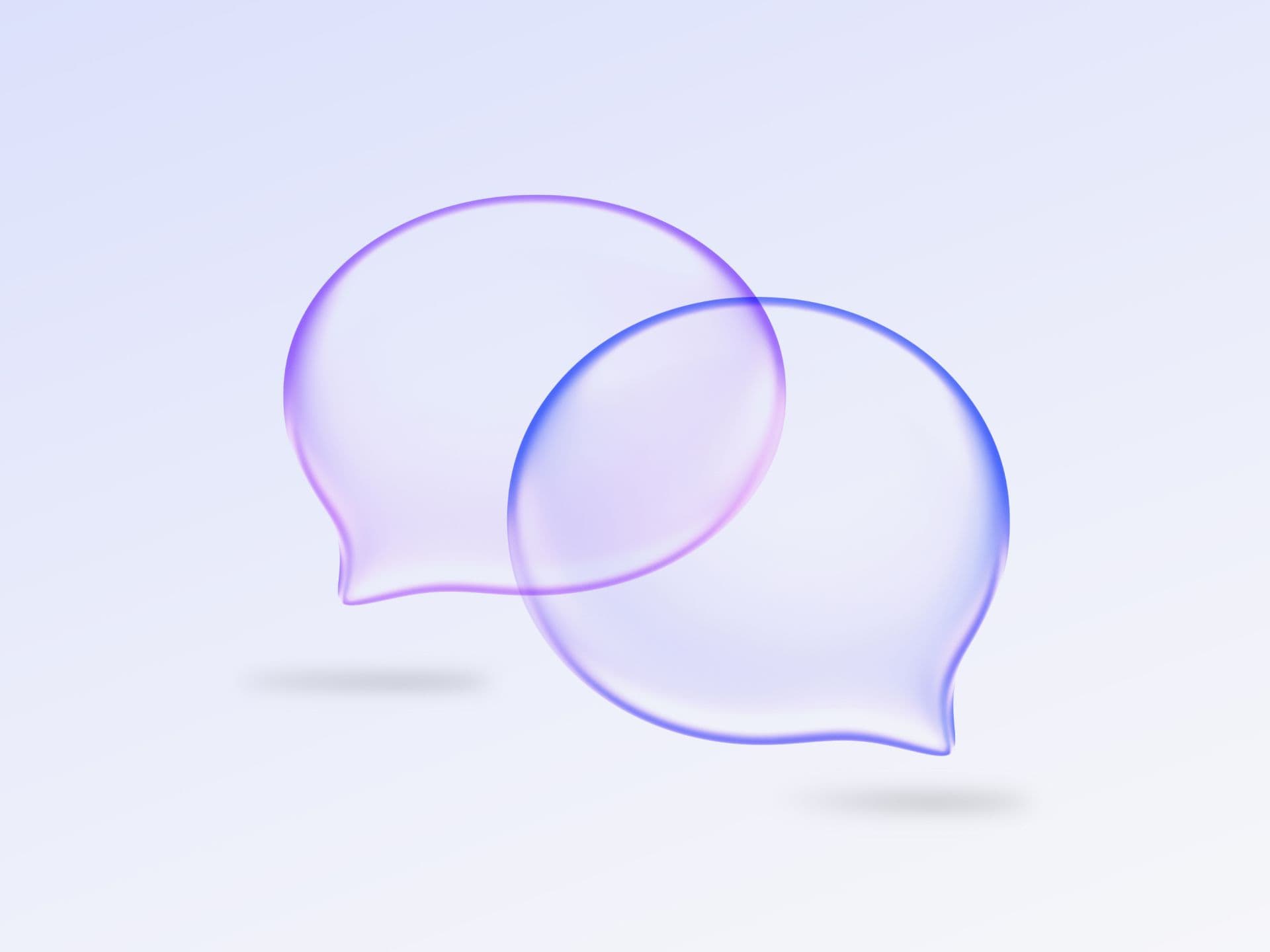 Two word bubbles, signifying user feedback
