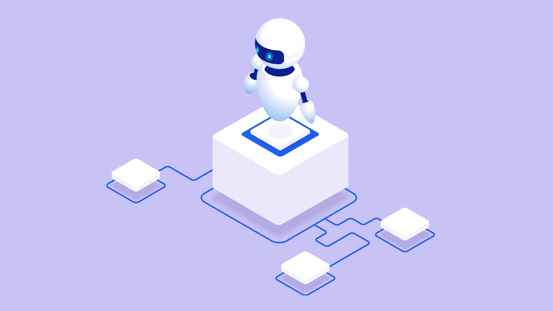 A robot browsing through analytics charts, representing AI use