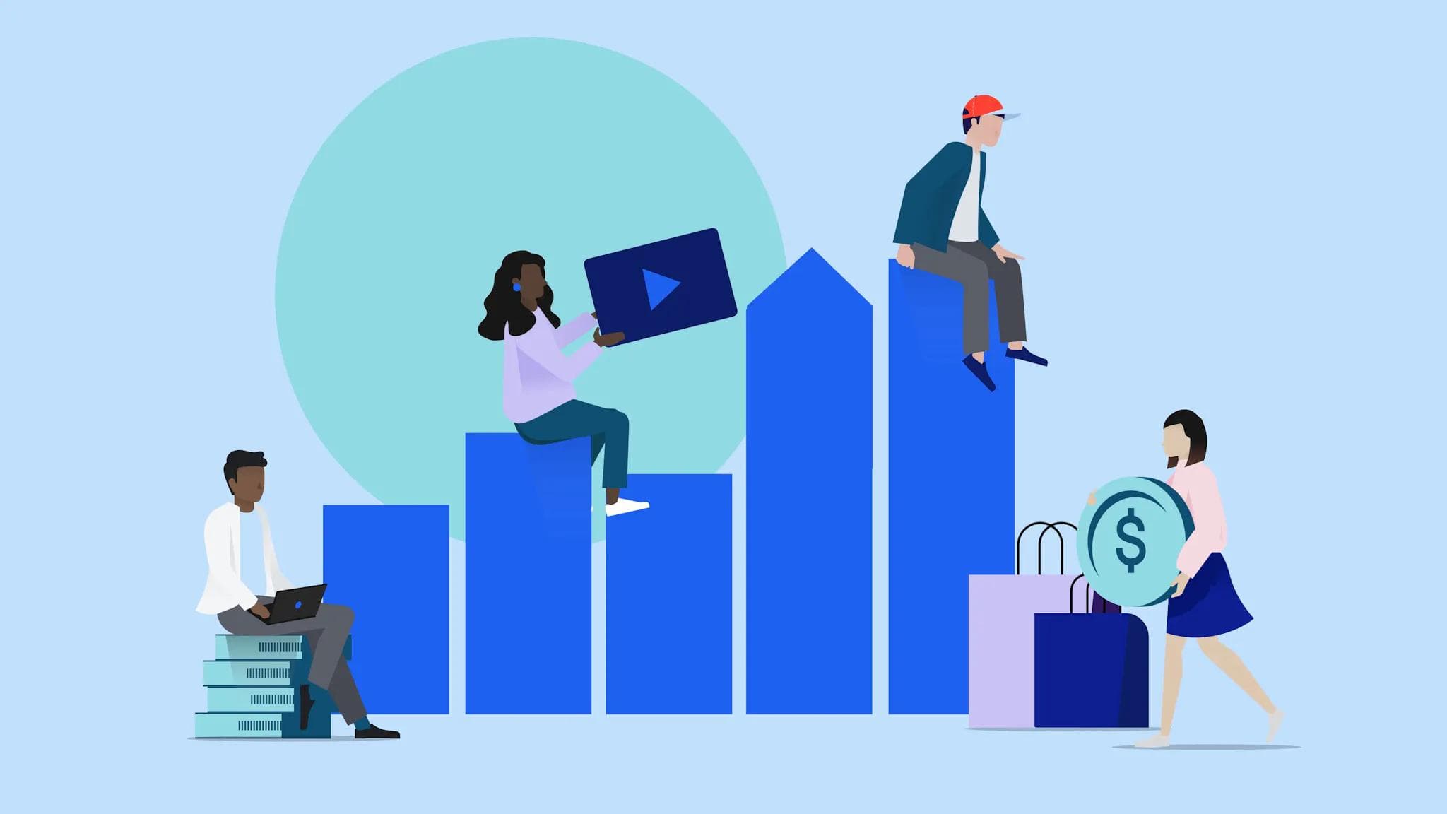 棒グラフに座っている人々