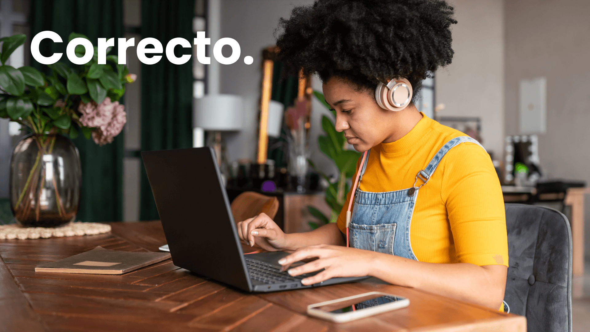 Woman typing at computer